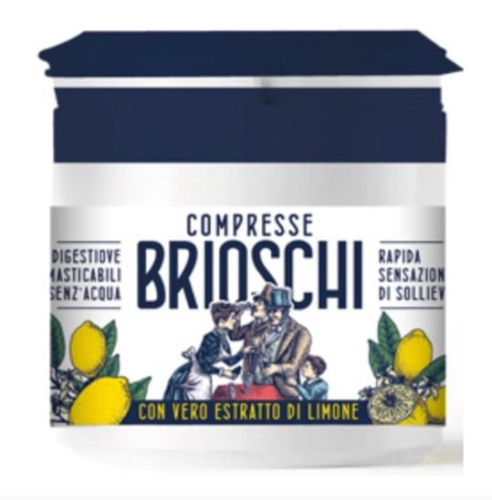 BRIOSCHI COMPRESSE DIGESTIVO MASTICABILE SENZA ACQUA RAPIDA SENSAZIONE DI SOLLIEVO GUSTO LIMONE 30 G