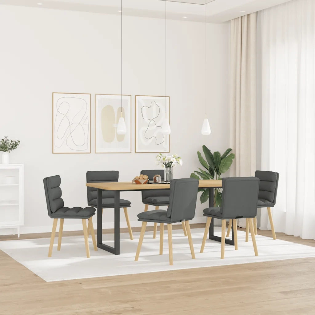 vidaXL Sedie da Pranzo 6 pz Grigio Scuro in Tessuto