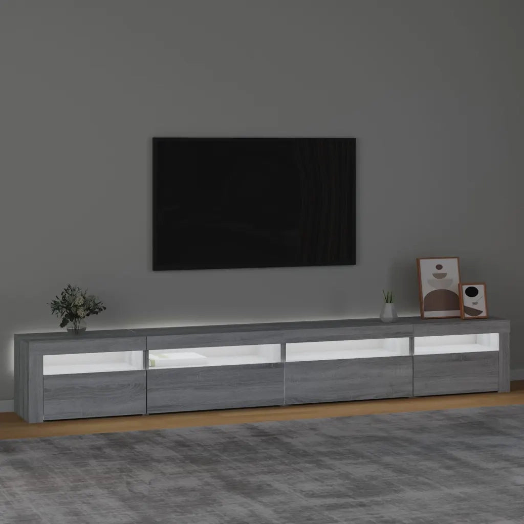 Mobile Porta TV con Luci LED Grigio Sonoma 270x35x40 cm cod mxl 24772