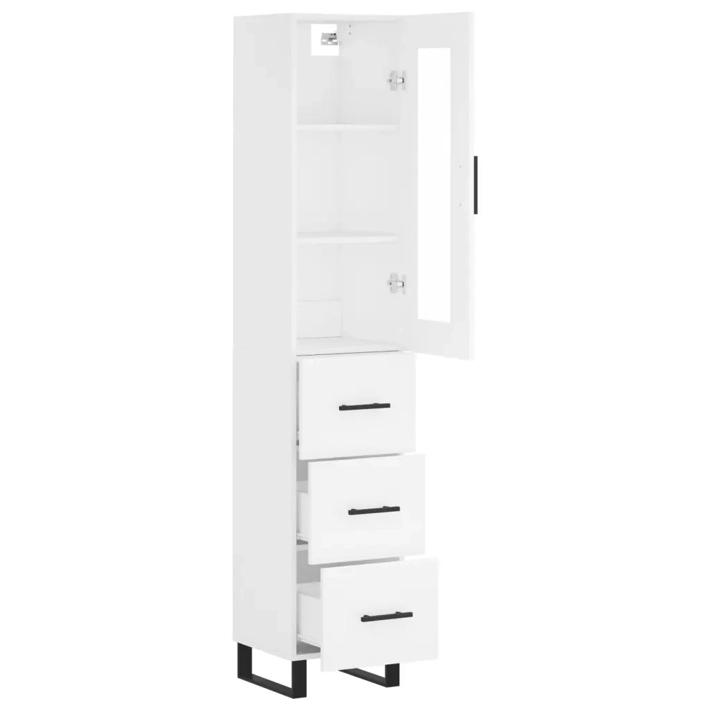 Credenza Bianca 34,5x34x180 cm in Legno Multistrato 3199257