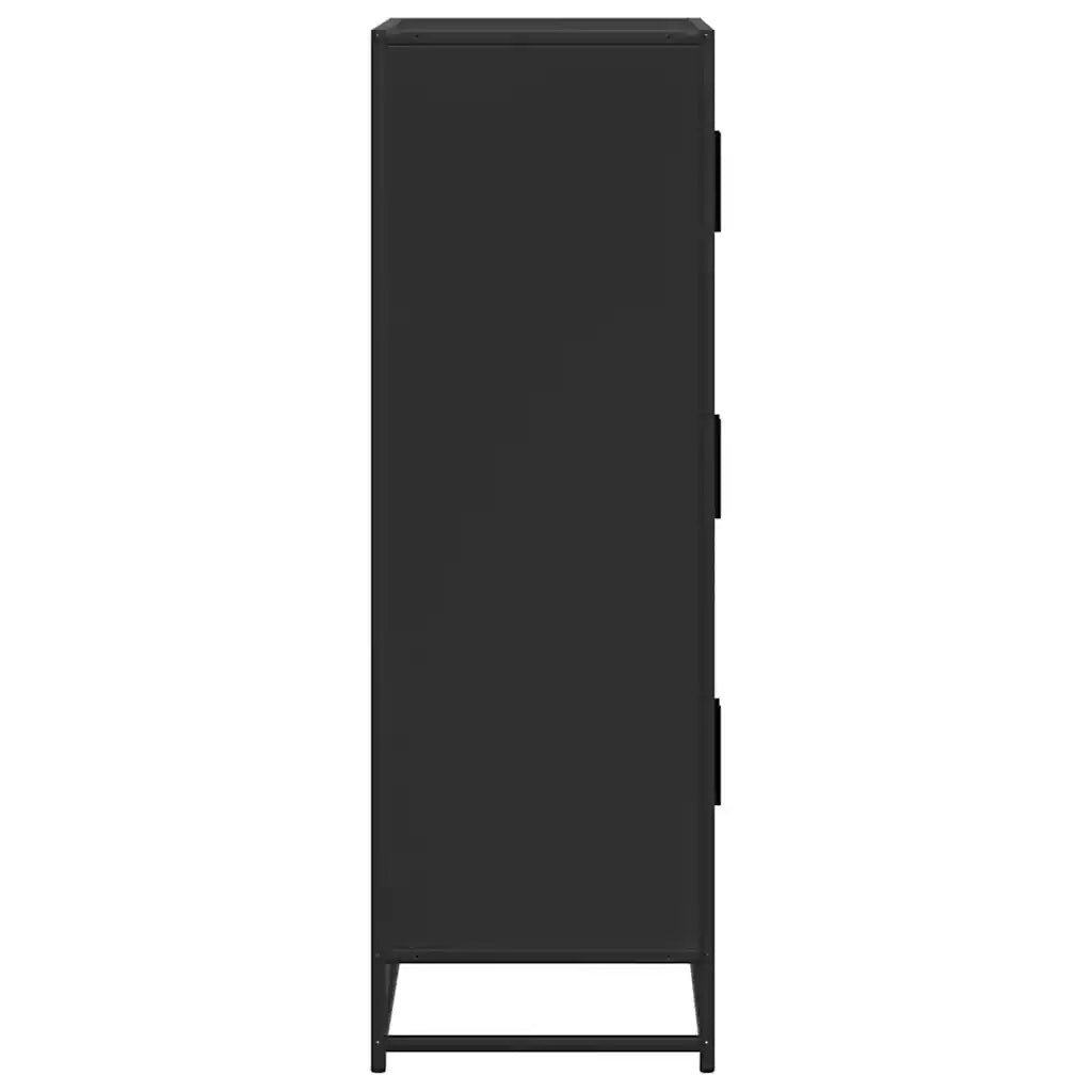 vidaXL Credenza Nera 68x35x106,5 cm Legno Multistrato Metallo
