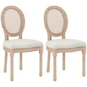 Set di 2 Sedie da Pranzo Vintage con Intreccio Vienna ¨C zephmum ¨C Naturale e Creme