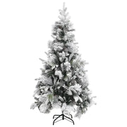 Albero di Natale con Neve Floccata e Pigne 225 cm PVC e PE 340532