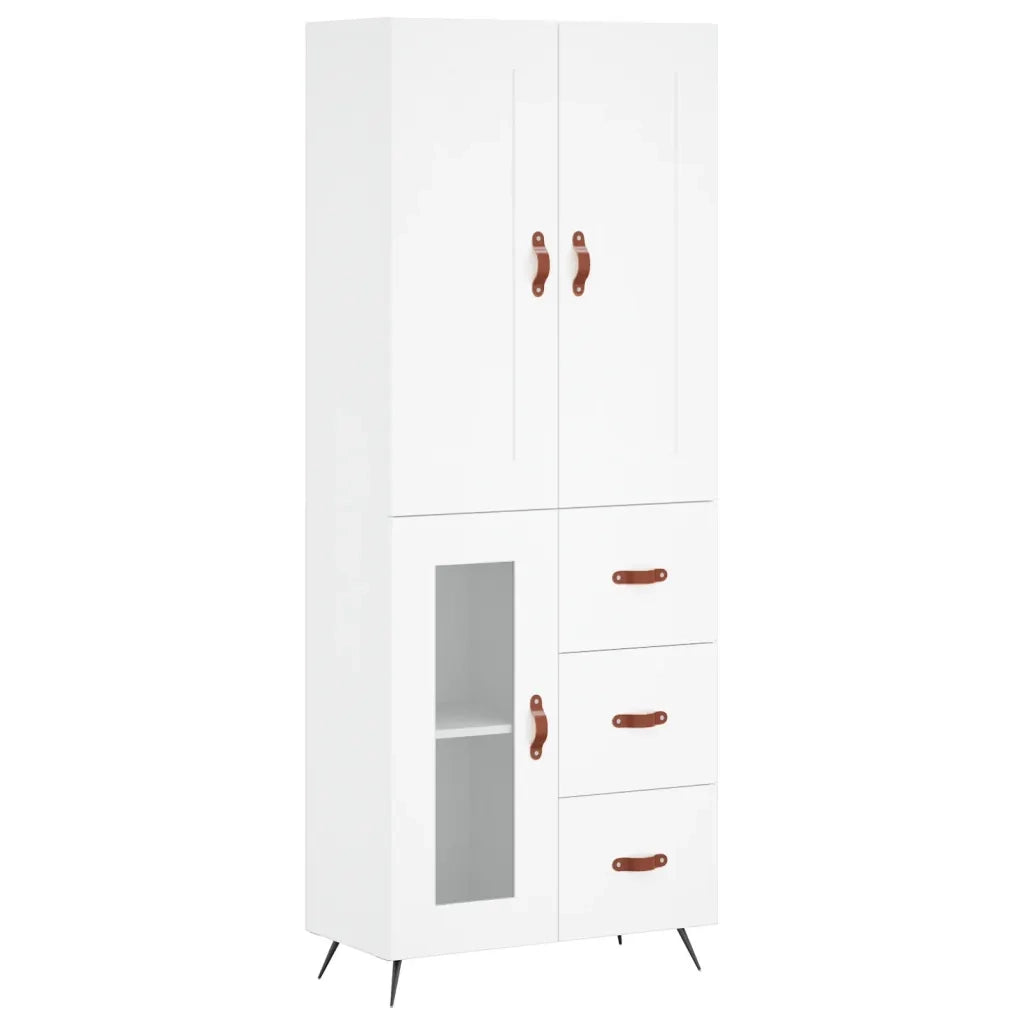 Credenza | Madia | Buffet da pranzo | Armadio da pranzo Bianca 69,5x34x180 cm in Legno Multistrato