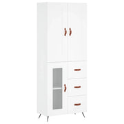 Credenza | Madia | Buffet da pranzo | Armadio da pranzo Bianca 69,5x34x180 cm in Legno Multistrato
