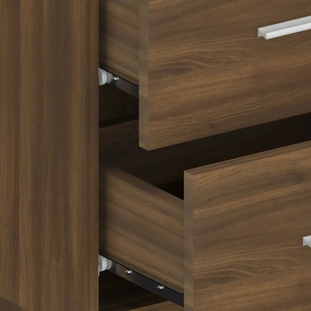 Comodino a Muro Rovere Marrone 816962