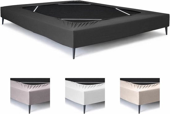 Opluccio di Boxspring - Copertura di Opluccio - Decorazione della Stanza da Letto - Materia Jersey molto Elastica - 160x200cm - Grigio