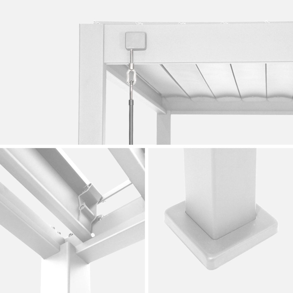 Pergola bioclimatica 3x4m in alluminio  + pannello verticale 3m,