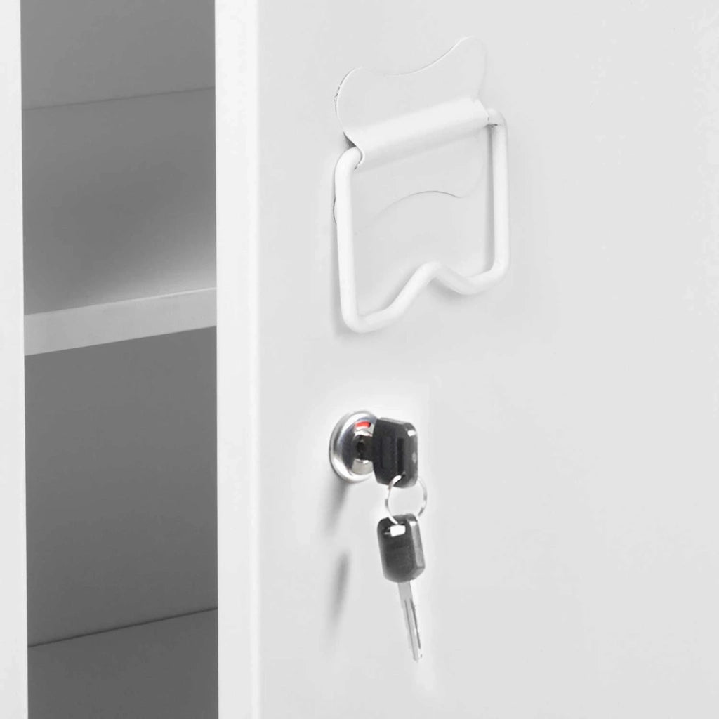 IDMarket - Armadietto ESTER con porta in metallo bianco, design industriale