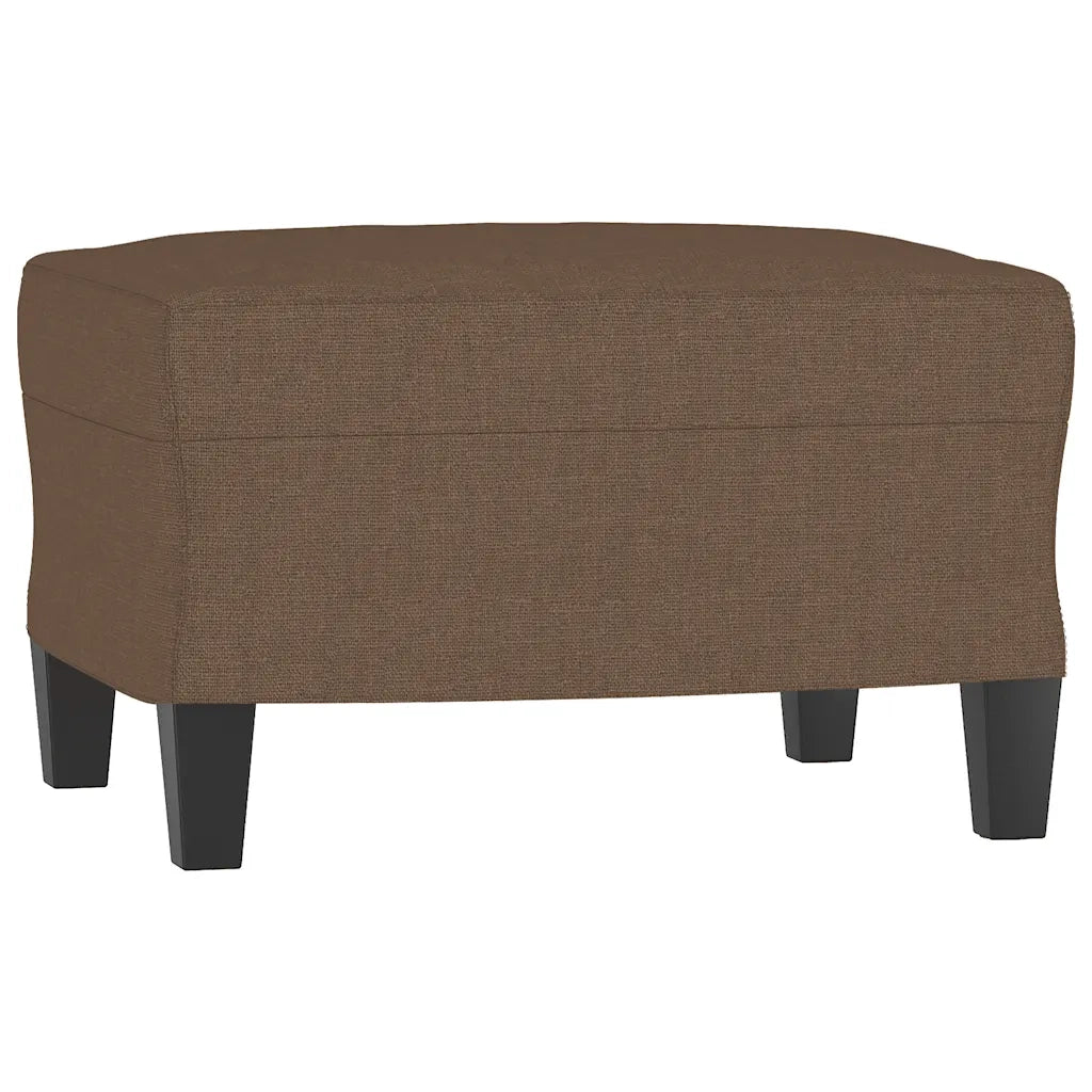 Divano a 3 Posti con Poggiapiedi-Sofa 3 Posti con Poggiapiedi Marrone 180 cm in Tessuto 363813