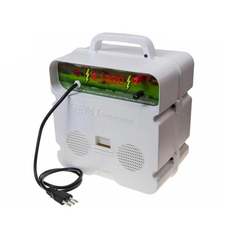 Kit completo per recinto elettrico con 1x Elettrificatore 220V + 1x Filo 1000 MT 6 Mm² + 200 pz isolatori per pali ferro