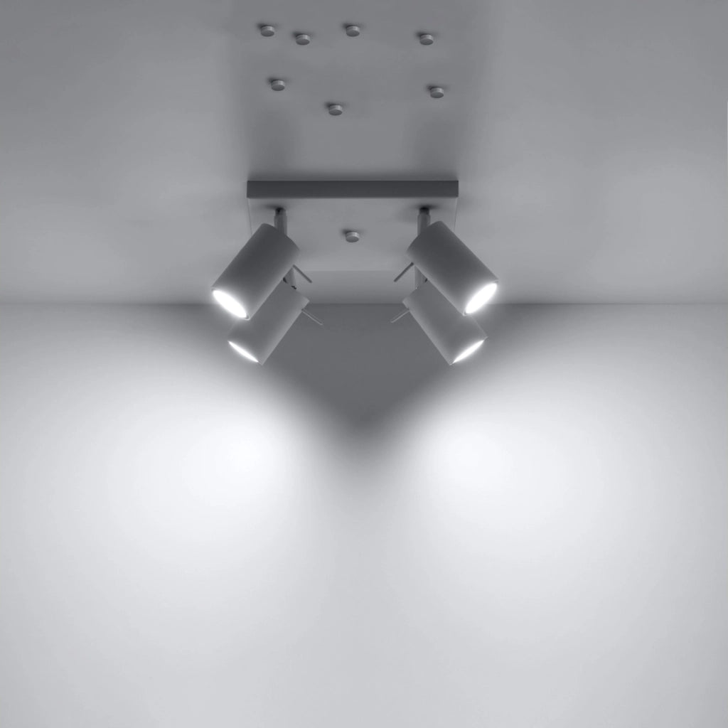 Plafoniera Torque 4 luci GU10 bianca/cromo Pure Lume
