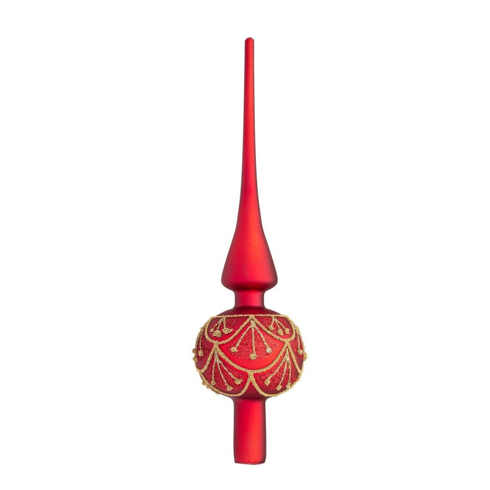 Puntale per Albero di Natale Rosso in Vetro Winslows