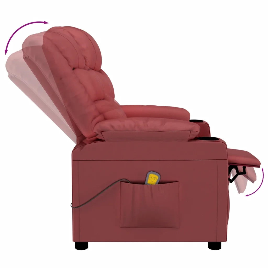 Poltrona Reclinabile Rosso Vino in Similpelle 348046
