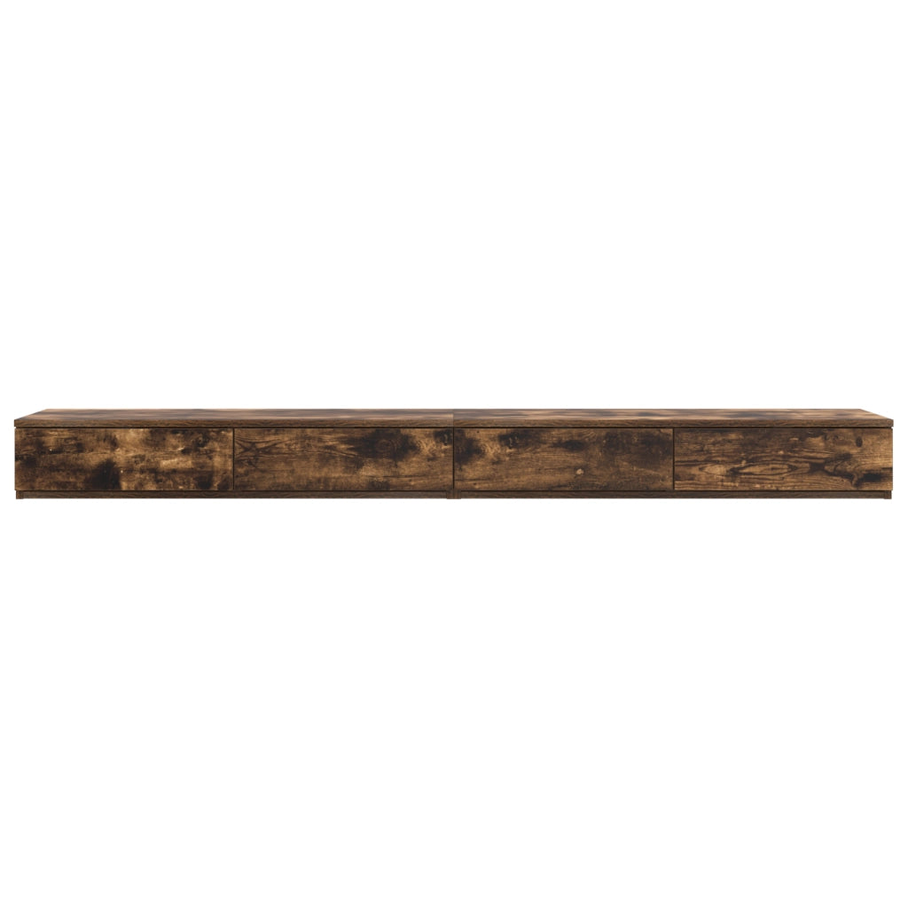Cassetti per letto in rovere affumicato - 180x36,5x16,5 cm - Realizzati in legno ingegnerizzato