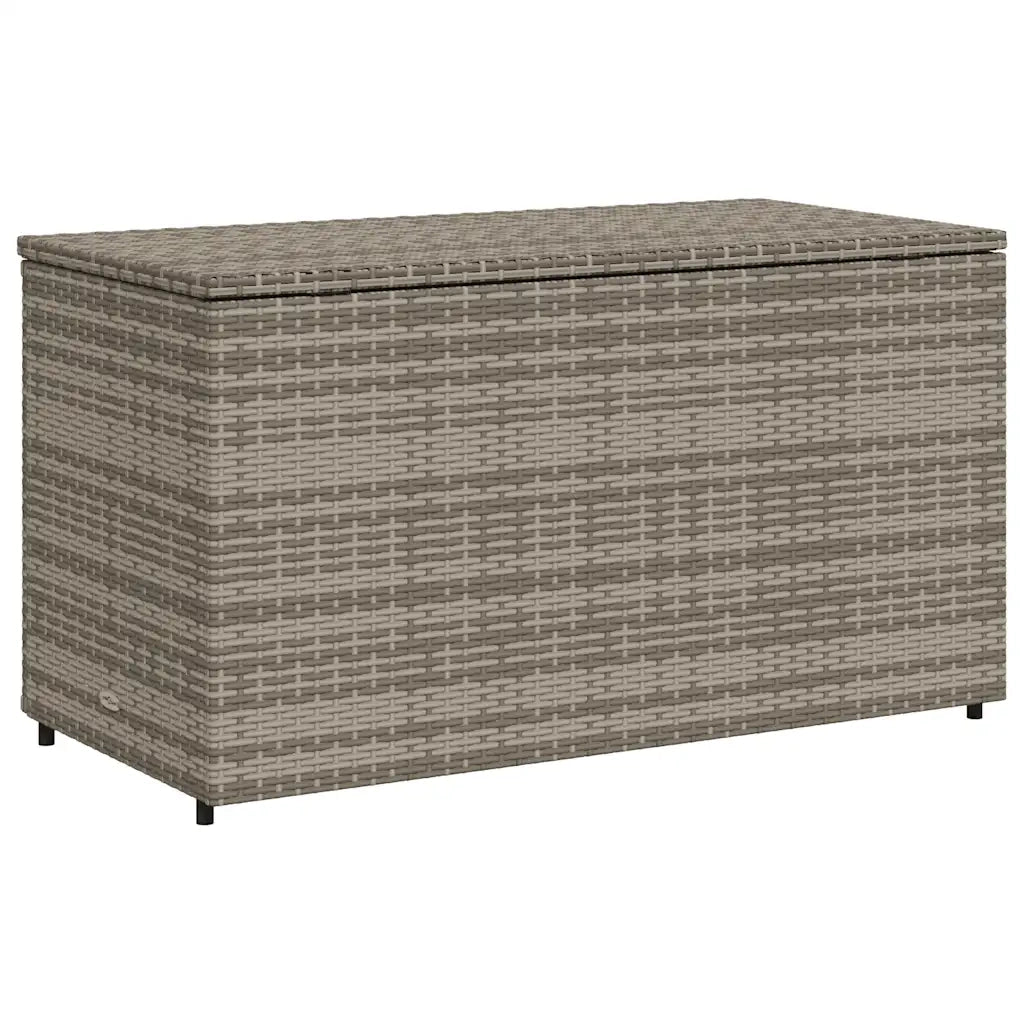 Pratico armadietto da giardino 110 x 55 x 60 cm design robusto in resina intrecciata grigia 02_0047442