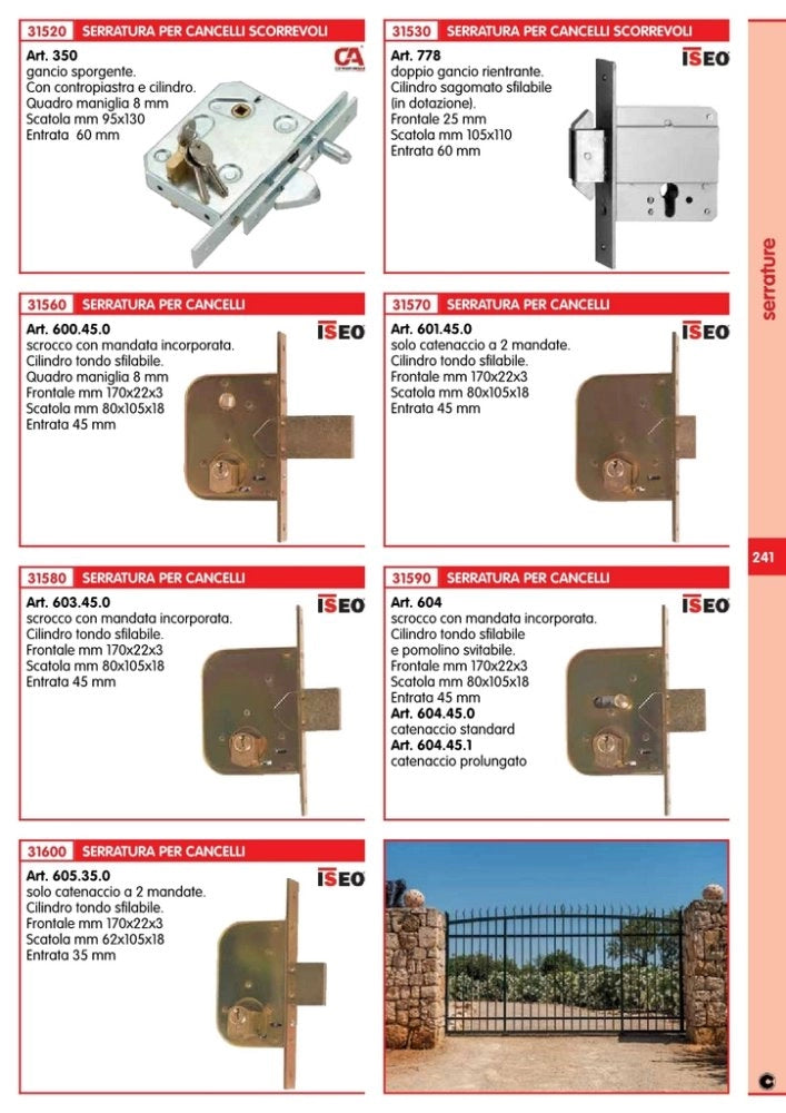 2pz iseo art. 778 serratura porte scorrevoli (fiam) cod:ferx.3440