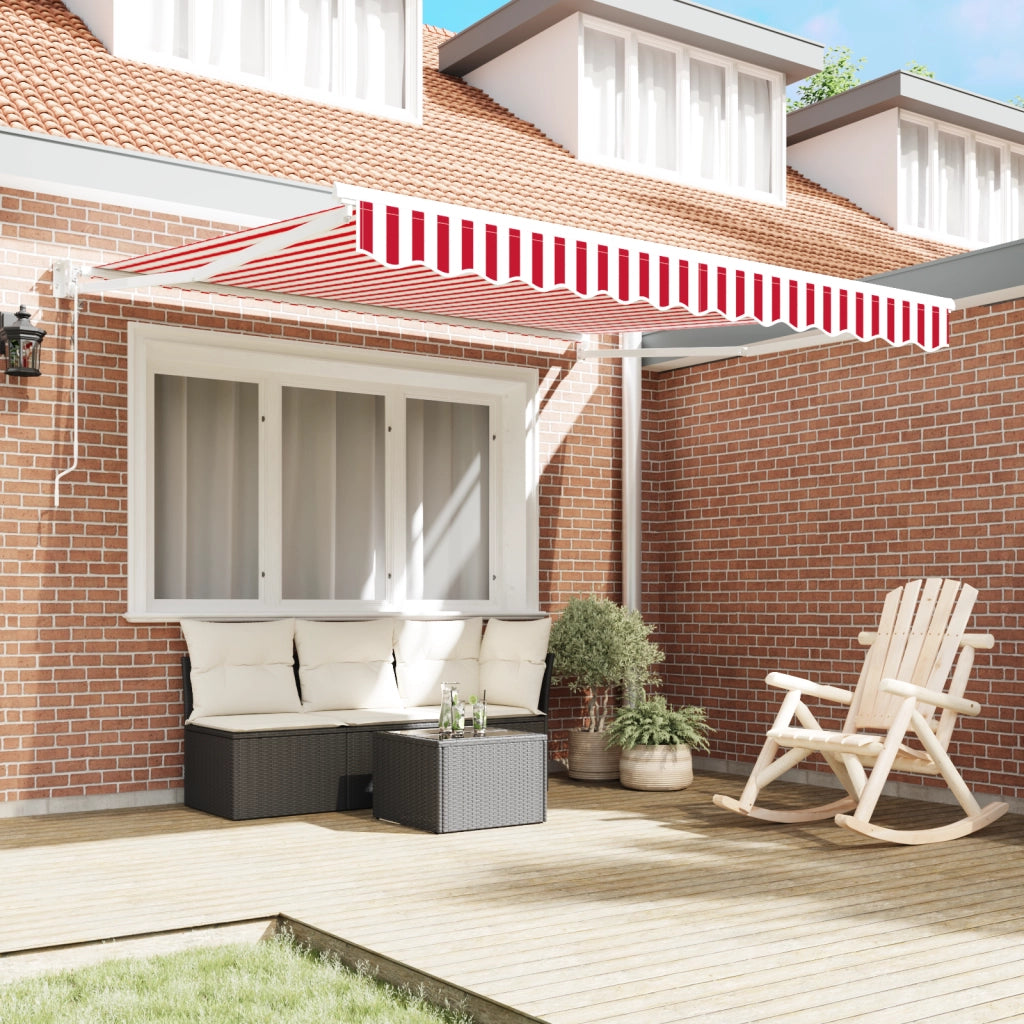 Tenda retrattile automatica Striscia Rossa e Bianca 350x250 cm