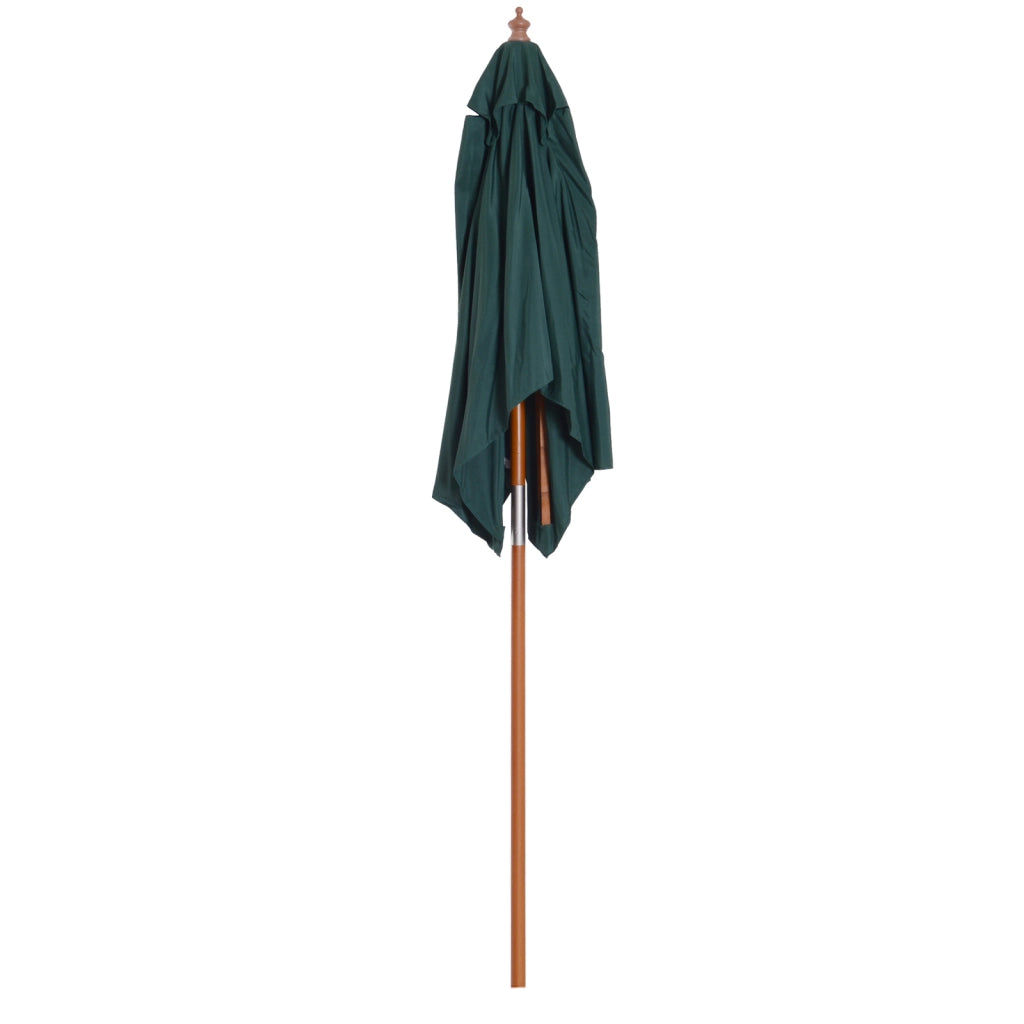 Parasole da giardino rettangolare inclinabile in legno e poliestere ¨C zephmum ¨C verde scuro 2x1.5x2.3 m
