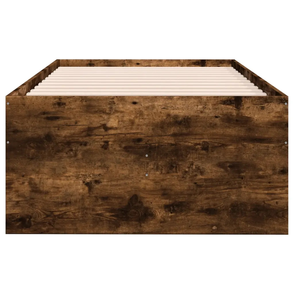 Divano Letto con Cassetti senza Materasso Rovere Fumo 90x200 cm