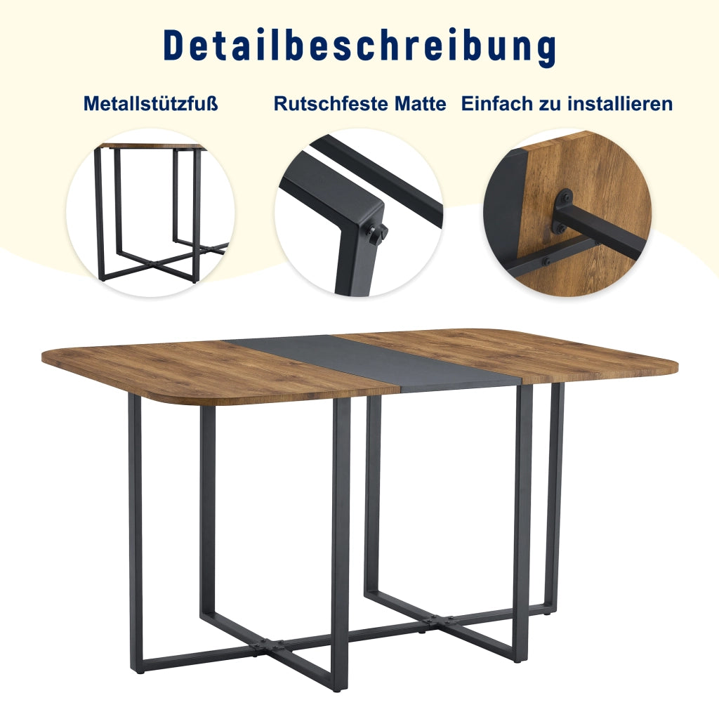 Tavolo da pranzo allungabile con sedie salvaspazio per 4-6 persone in MDF e metallo stile moderno per cucina e soggiorno