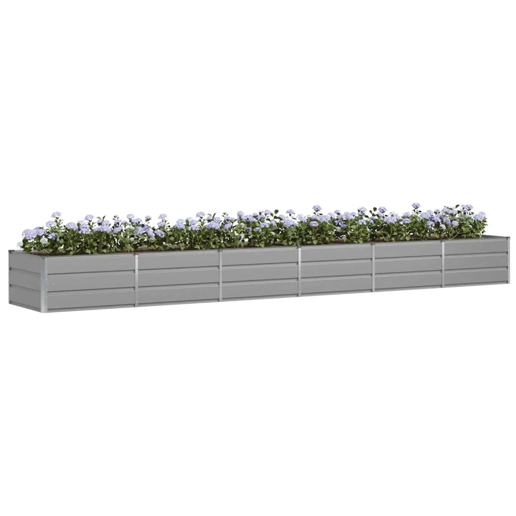 Fioriera | Cassetta per fiori | Vaso Grigio chiaro 480 x 80 x 45 cm Acciaio