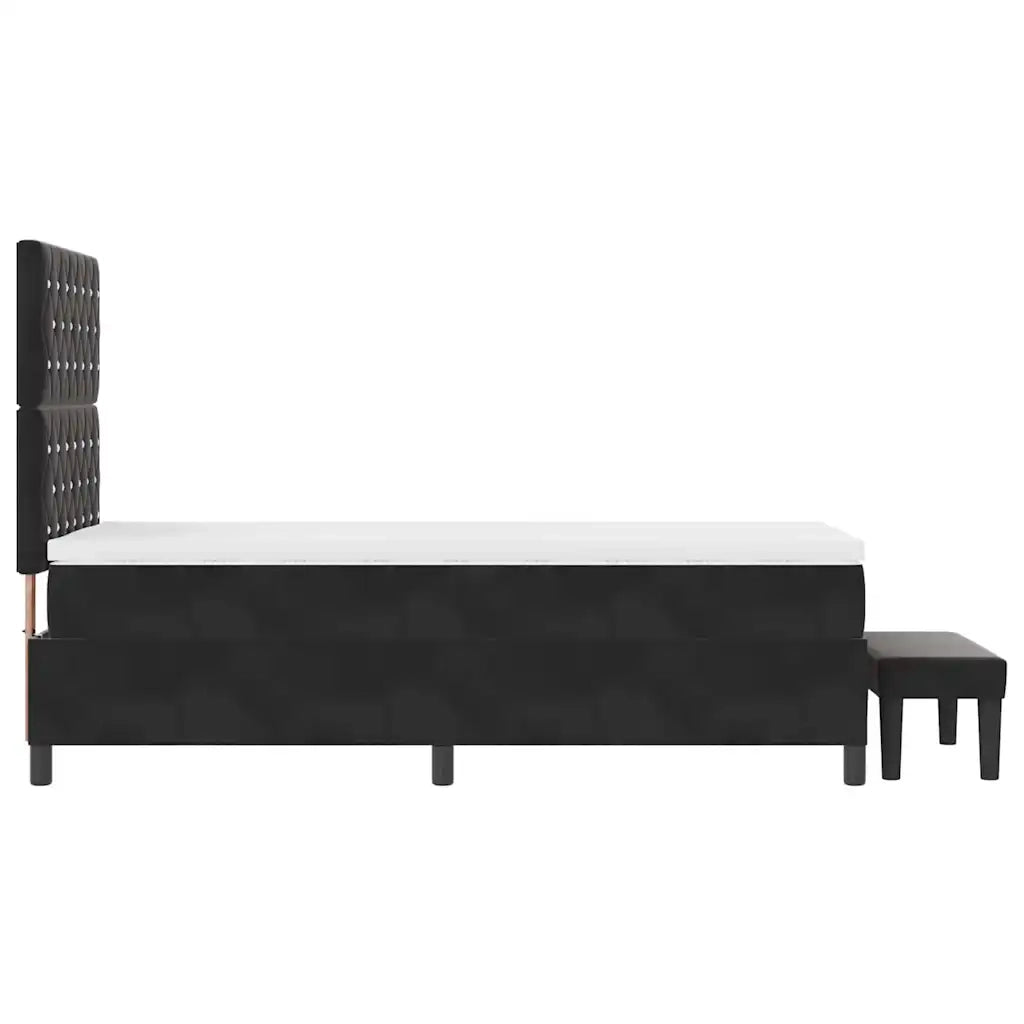 Letto a molle con materasso Nero 100 x 200 cm Velluto 3344428
