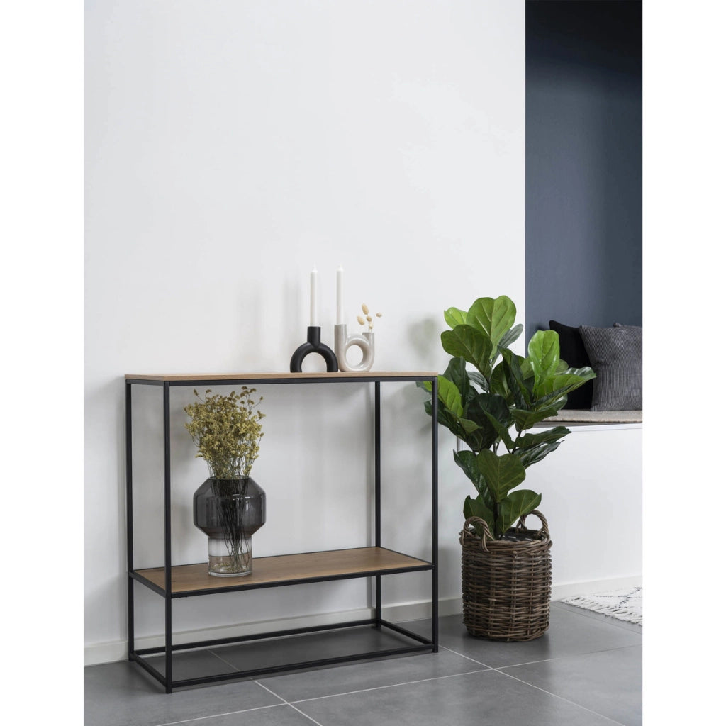 Tavolo Consolle Vita, Marrone, Metallo, 36x80x80 cm