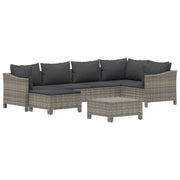 Set di mobili da giardino mobili da esterno 7 pezzi con cuscini resina intrecciata grigia 02_0017212