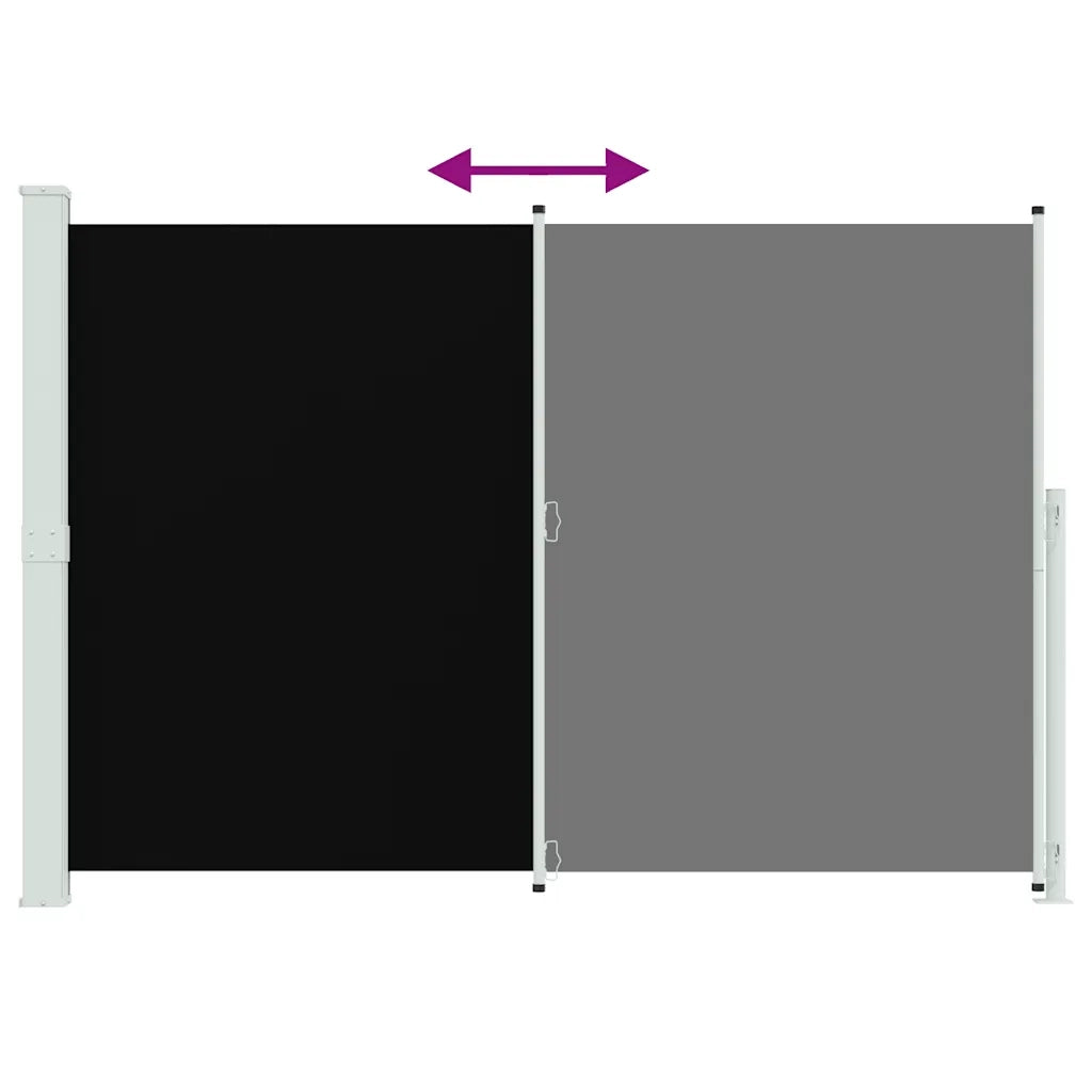 Tenda Laterale Retrattile per Patio 200x314 cm Nero 313411