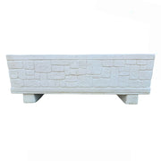 Fioriera giardino cemento effetto pietra l.101xp.30xh.34 cm serie valle d'itria