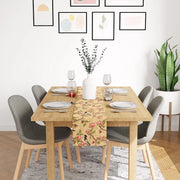 Tavolo da pranzo in tessuto 60 x 140 cm con decorazione di uccelli in oro chiaro, impermeabile, 28 x 150 cm, con pellicola di stampa digitale e tessuto in poliestere.
