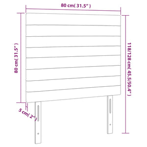 Testiera a LED Grigio Scuro 80x5x118/128 cm in Velluto 3122595