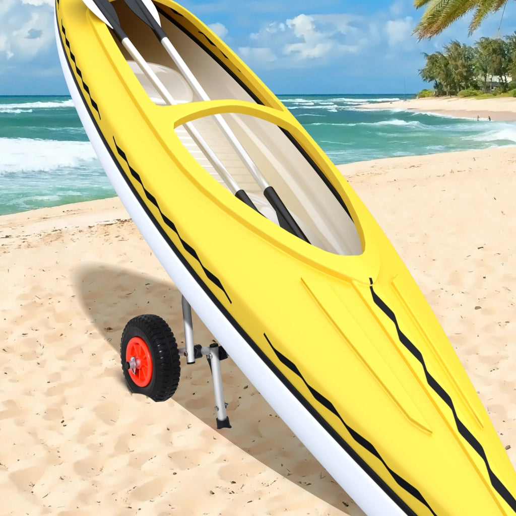 Carrello per Kayak e Canoa Pieghevole in Alluminio con Imbottiture Antiscivolo