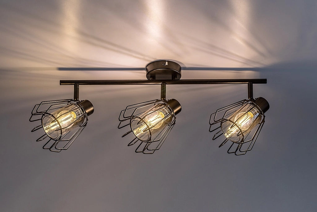 Plafoniera industriale nera 3 luci E14 Emerencia Rabalux
