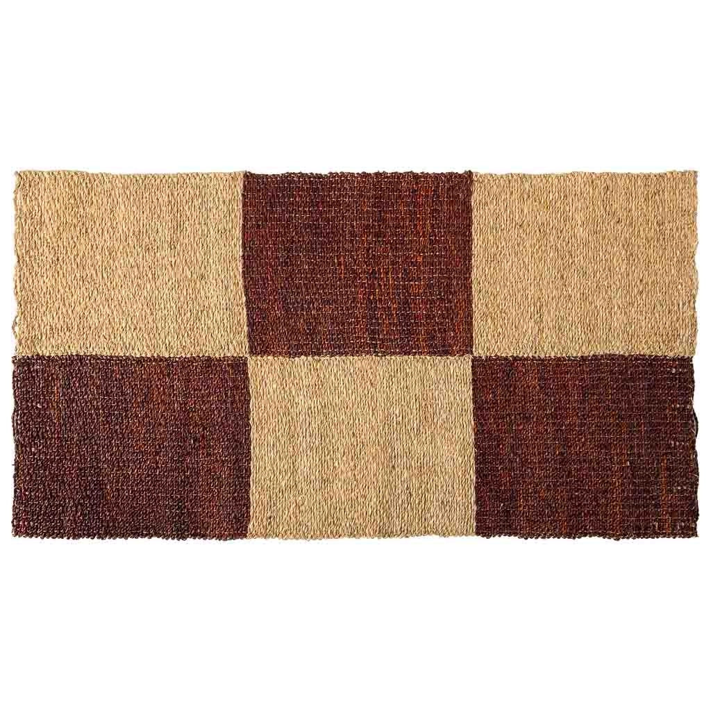 Tappeto in fibra marrone 120x60x1,2h cm