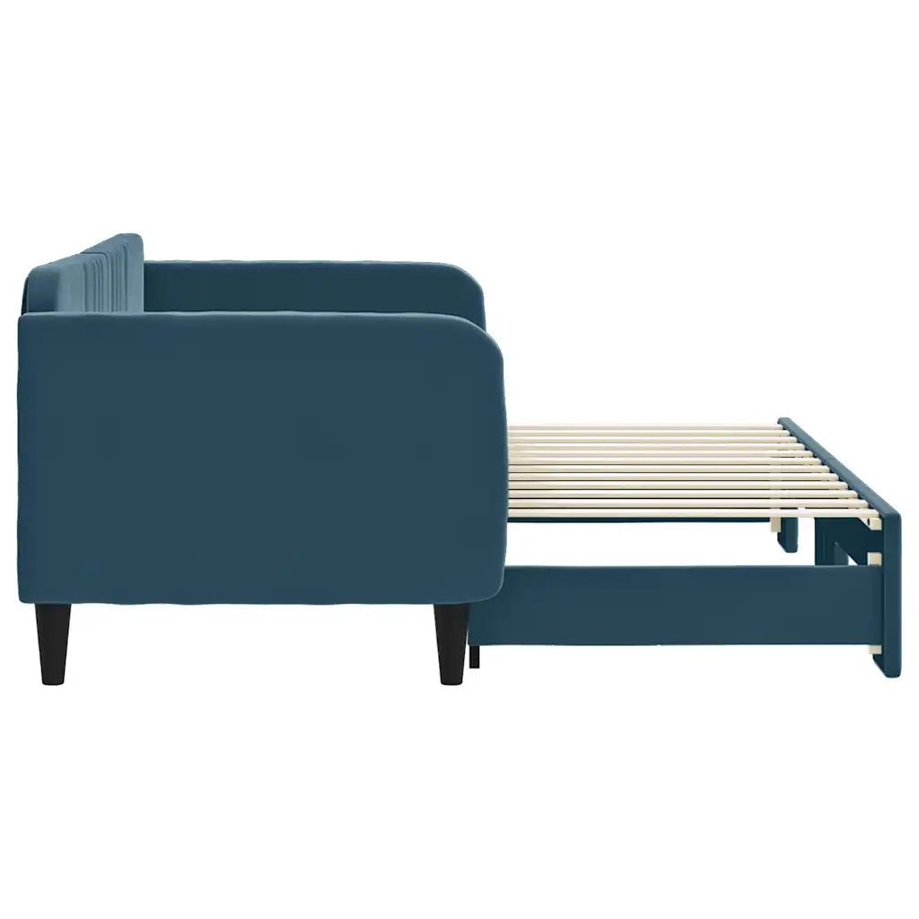 Divano Letto con Letto Estraibile Blu 80x200 cm in Velluto 3197055