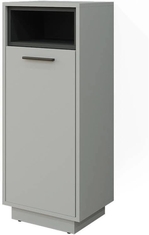 Mobiletto bagno Beatrice, Grigio, 38 x 93 cm, per la conservazione in bagno abbinabile alla serie Beatrice