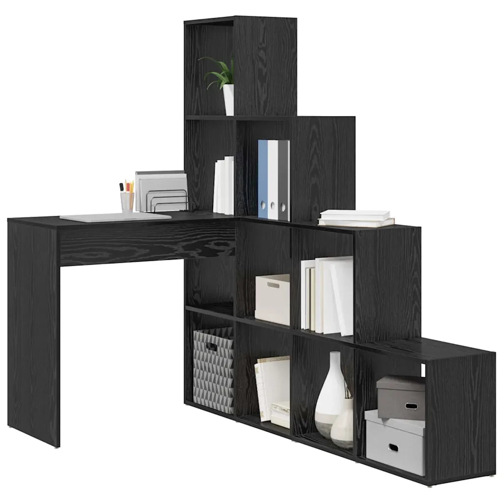 vidaXL Scrivania ad angolo Rovere nero 101,5 x 149,5 x 149,5 cm