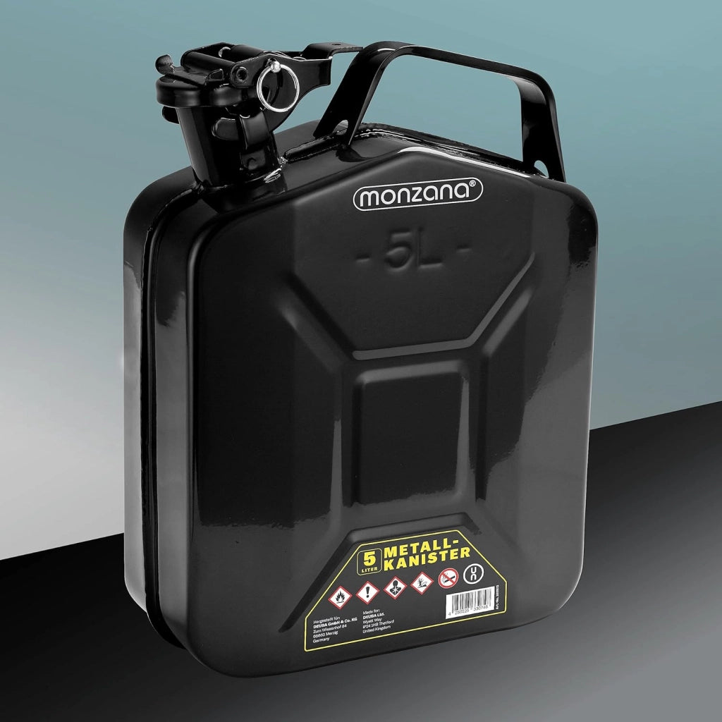 ® 3x Tanica Benzina da 5 L Chiusura di Sicurezza Approvazione ONU Tanica Gasolio in Metallo Contenitore Acciaio Carburante