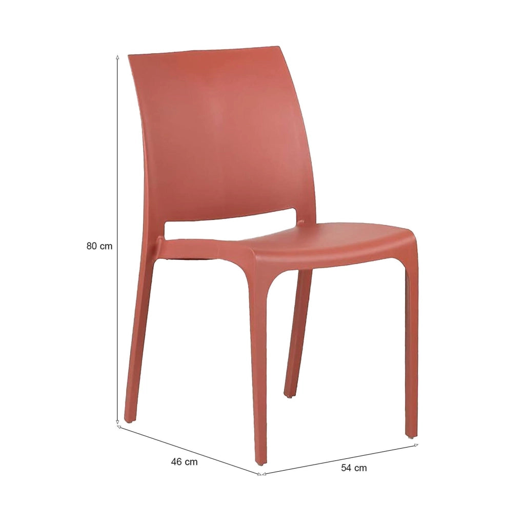 Sedia da esterno Dusanbe, Seggiola da giardino, Seduta outdoor multiuso, Panchina da giardino, Made in Italy, 54x46 h80 cm, Rosa
