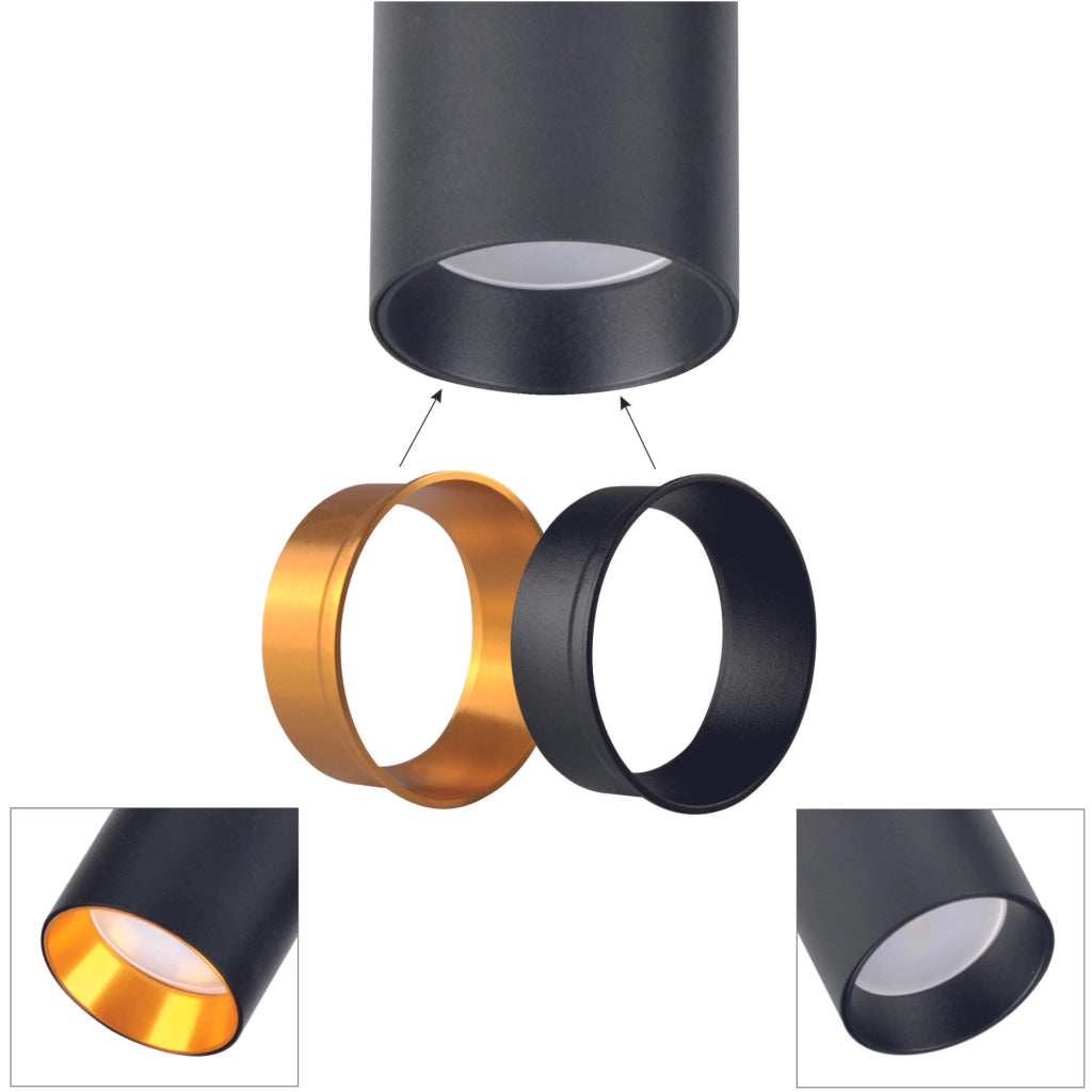 Kit binario Polux Maribel nero/oro 3xGU10 1m pendenti