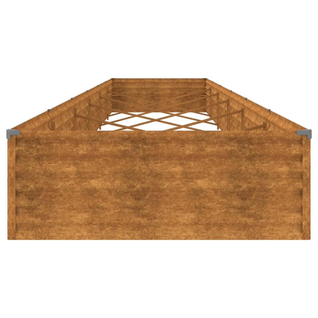 Fioriera rialzata per piante fiori patio giardino 579 x 100 x 36 cm acciaio corten marrone 02_0039460
