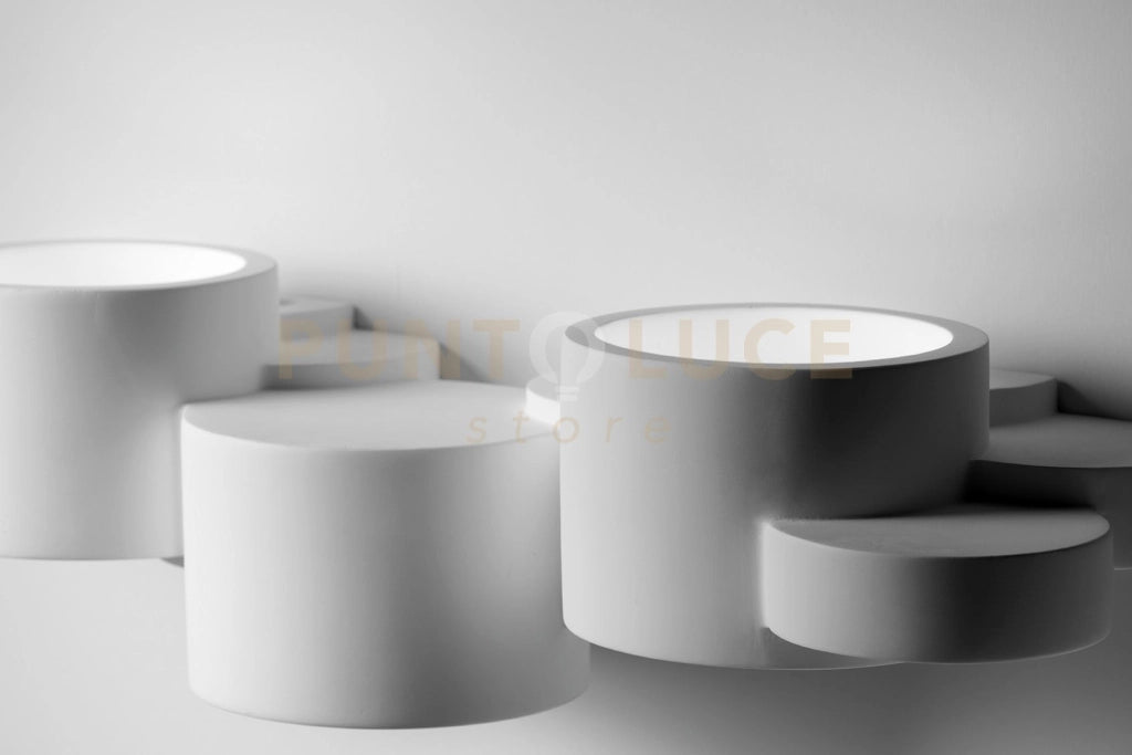 CHIO applique da Parete 3 Luci Up/Down in gesso bianco attacco GX53 41x15cm