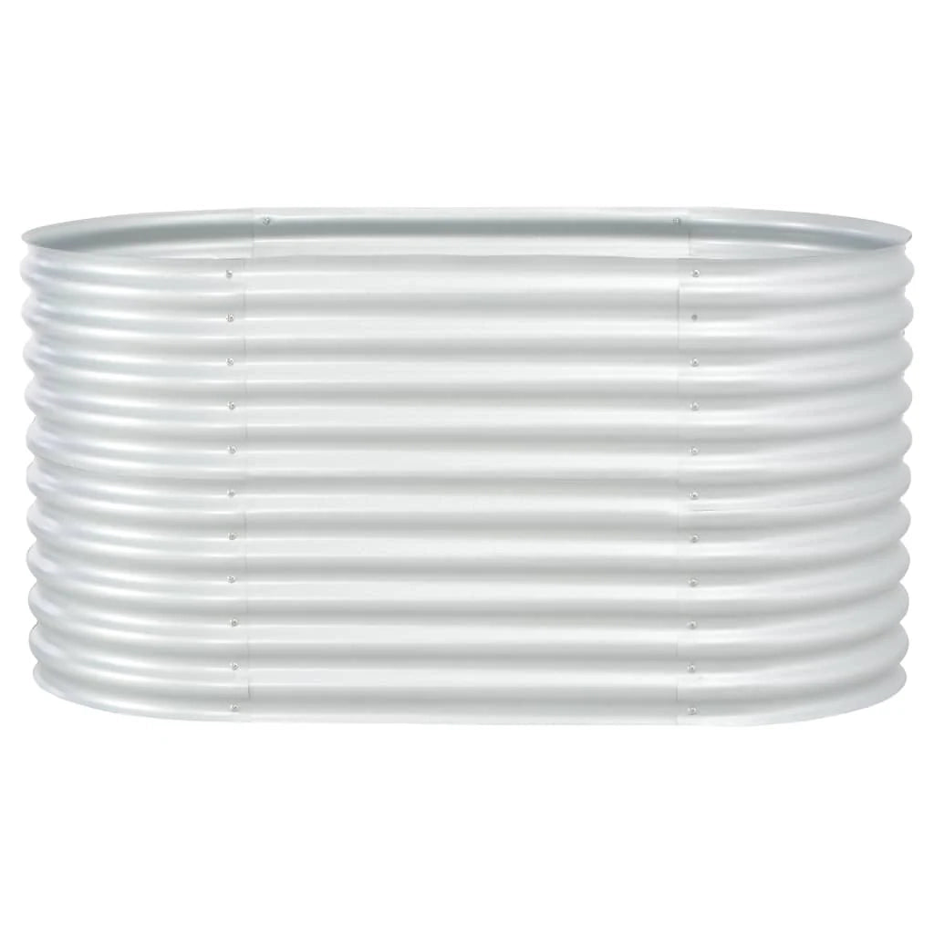 Fioriera rialzata per piante e fiori giardino 160 x 80 x 81 cm acciaio zincato argento 02_0001006