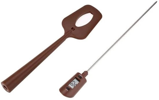 Termometro digitale per cucina 32 cm - Sonde metallica - Spatola in silicone - Misura temperatura - Cucina con precisione - Adatto per cioccolato/sauce - Termometro per cottura