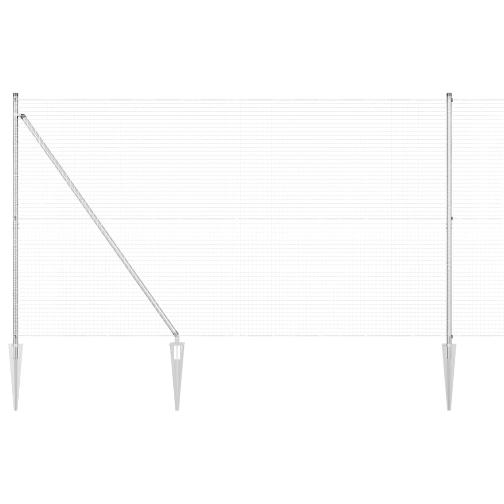 Set di Pali per Recinzione Set di 2 Acciaio zincato 10 x 1.5 m