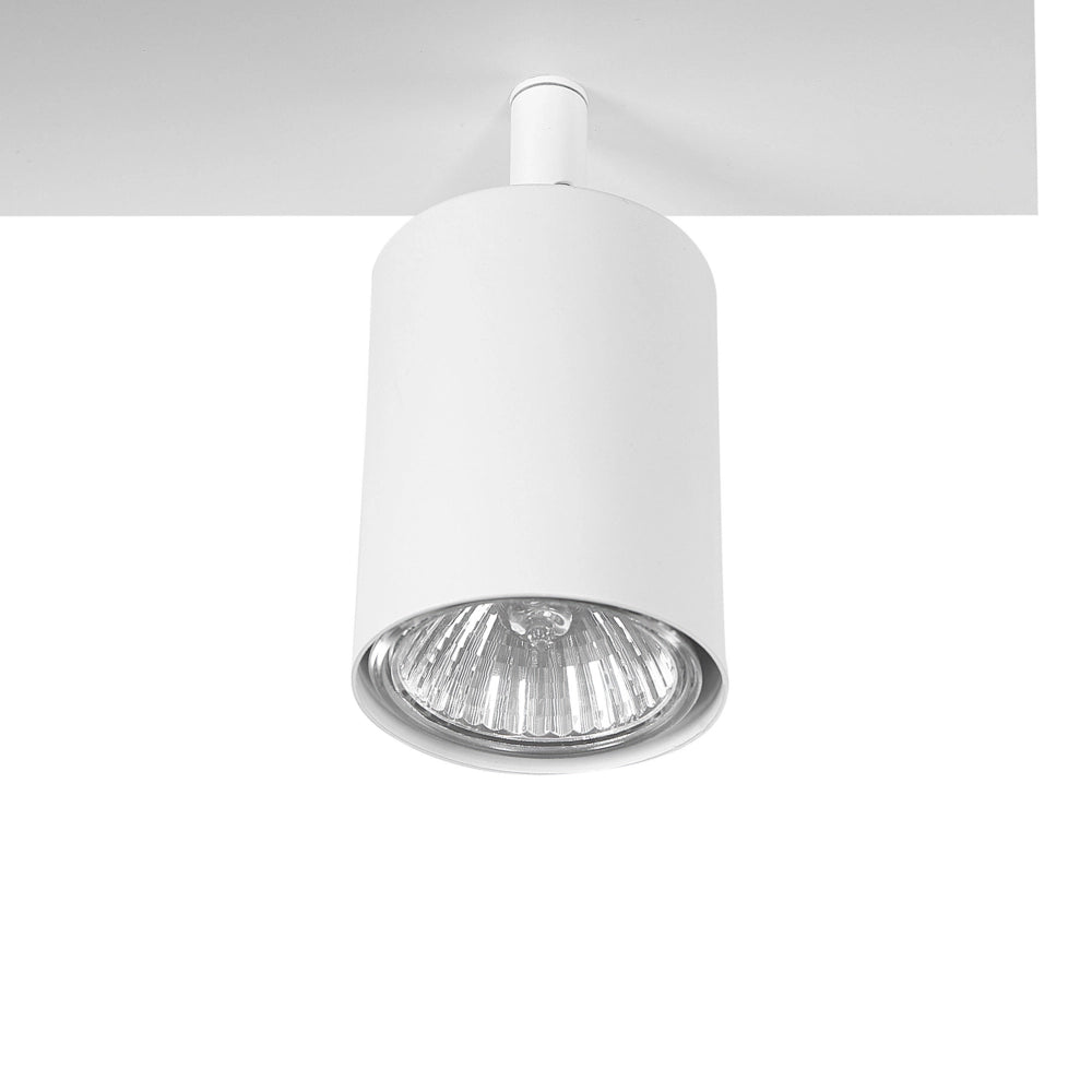 lampadario in Metallo Bianco 4 Tonalità Luci Orientabili Design Industriale Moderno Colore Opaco