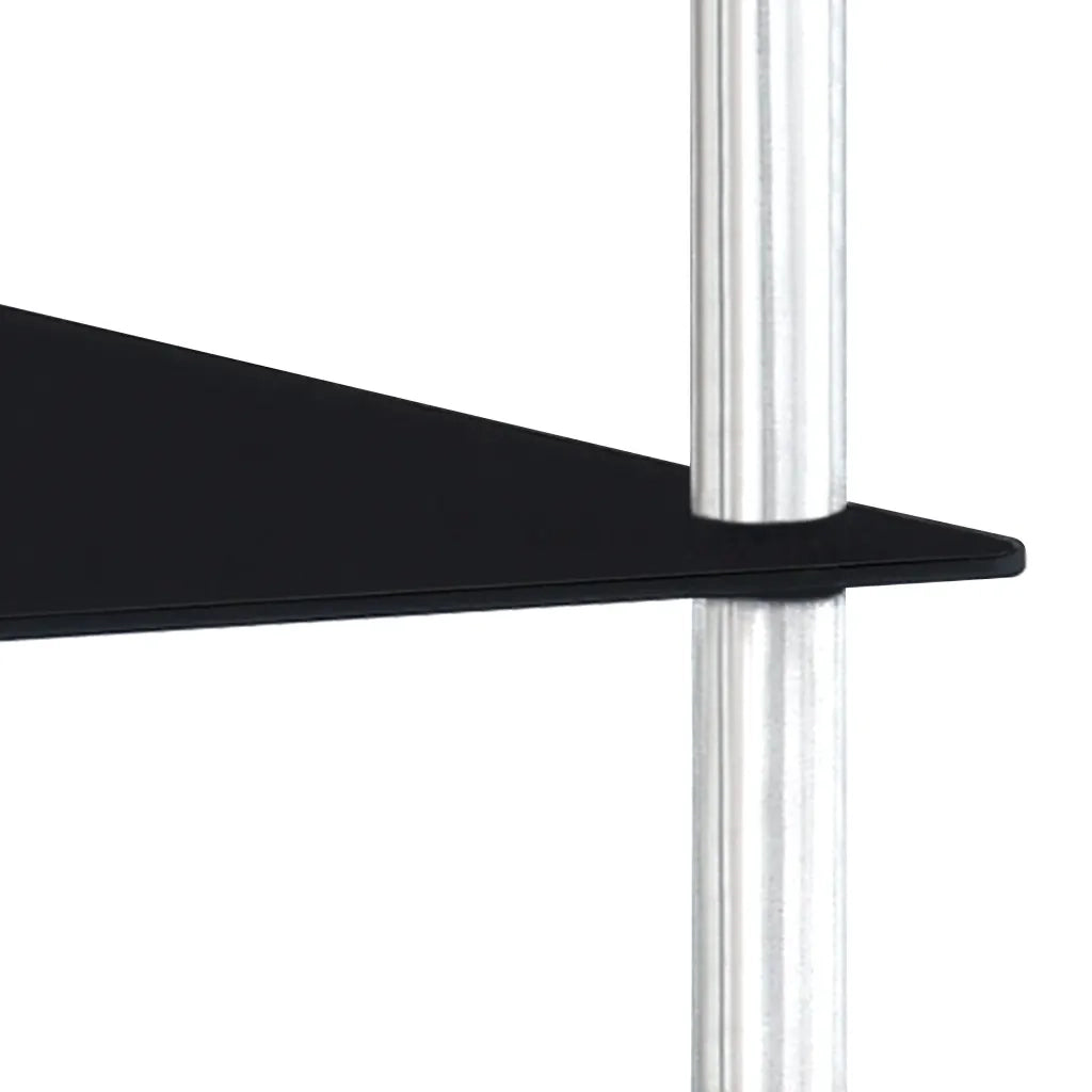 Scaffale a 4 Livelli Nero 40x40x100 cm in Vetro Temperato cod mxl 6508