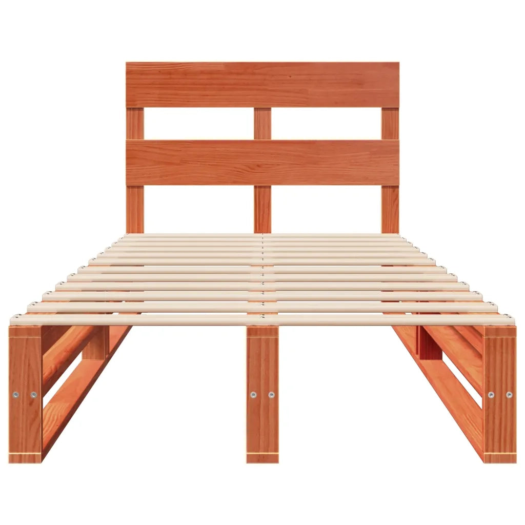 Letto senza Materasso Marrone Cera 75x190 cm in Legno di Pino 850820